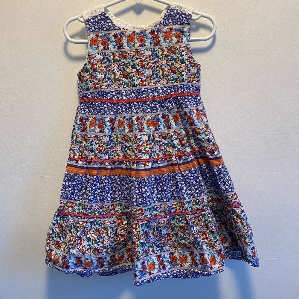 Blueberi Boulevard Colorful Floral Patchwork Dress